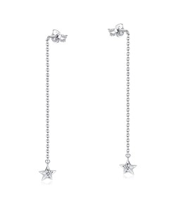 Star Designed CZ Stone With Chain Drop Earring Stud STS-5551